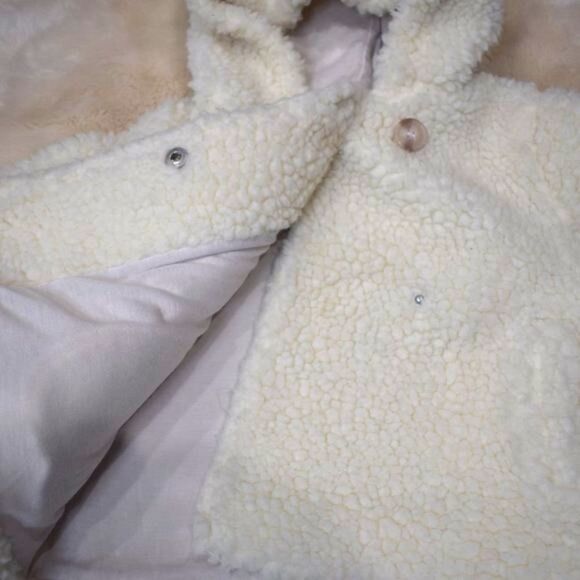 Jessica Simpson Sherpa Jacket Size 24 Months Fluffy White - Picture 4 of 9